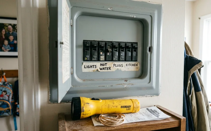 Tripped electrical breaker in a home meter box